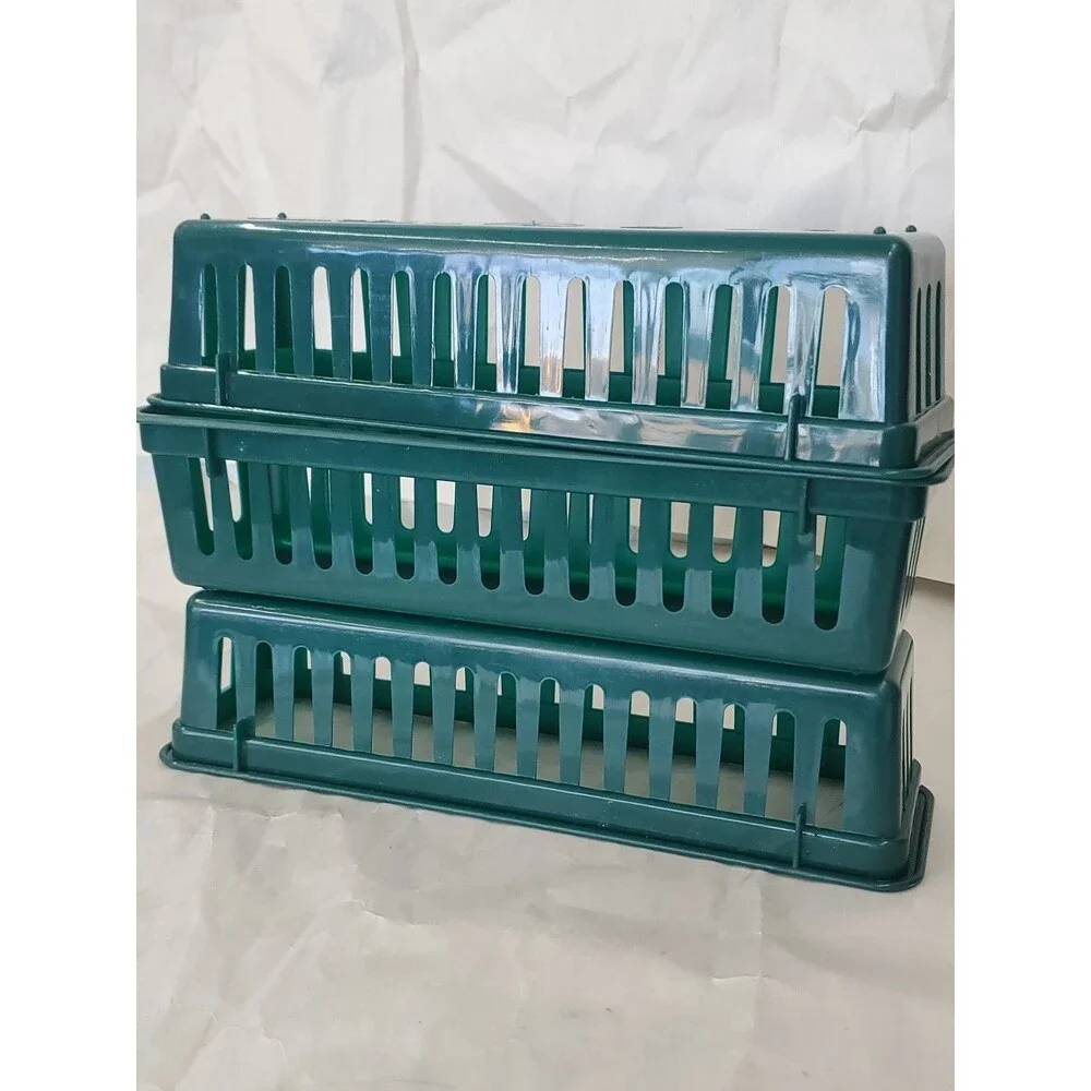 Vntg. Ekco Consumer Plastics Inc. Green Organizer Baskets (Lot Of 3)Storage(516)